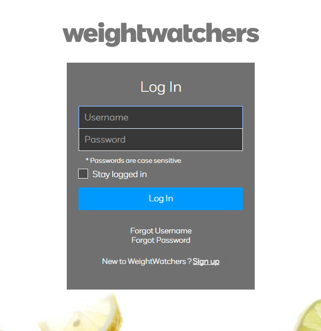 weight watchers login