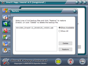 directx uninstall tool