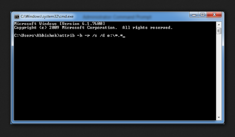 how to remove shortcut virus using cmd