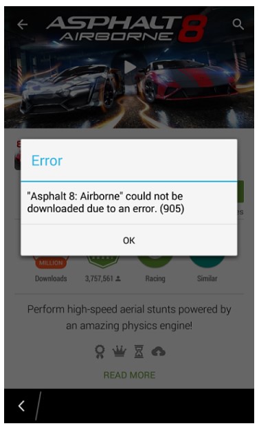 error 905 fix