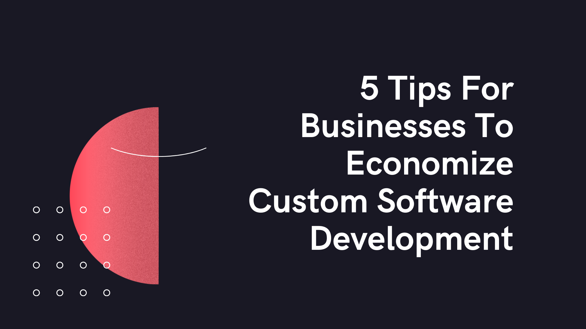 5 Tips For Businesses To Economize Custom Software Development