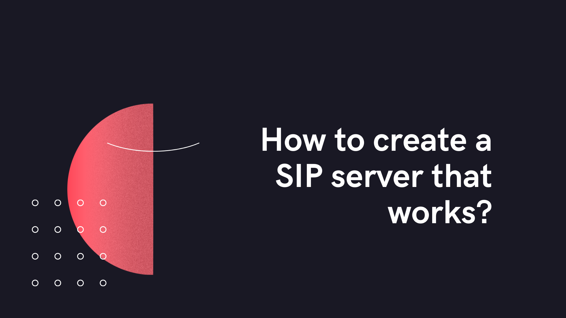 How to create a SIP server that works